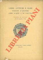 Libri antichi e rari, edizioni d'amatore, libri d'arte e di coltura. Vendita di Natale 1928