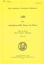 Atti della Accademia delle Scienze di Torino. Classe di scienze morali, storiche e filologiche. Volume 138