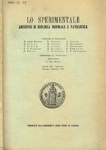 Lo Sperimentale. Archivio di biologia normale e patologica. Vol.121, fasc.I, 1971