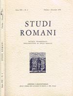 Studi romani. Rivista trimestrale dell'Istituto di studi romani. Anno XXI, n.4. ottobre-dicembre 1973