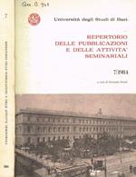 Repertorio delle pubblicazioni e delle attività seminariali 7/1984