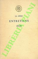 Entretiens 1929