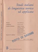 Studi italiani di linguistica teorica ed applicata, numero 1, anno I, 1972