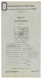 Chiavenna. Foglio 17 Della Carta Topografica Del Regno D'Italia E Del Territorio Limitrofo, Alla Scala Di 1:100.000