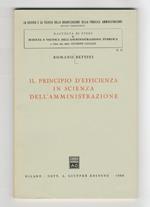 Il principio d'efficienza in scienza dell'amministrazione