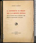 Il contributo di miglioria e le imposte speciali