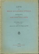 Atti della Reale Accademia d'Italia