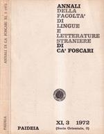 Annali della facoltà di lingue e letterature straniere di Ca' Foscari, XI, numero 3, 1972