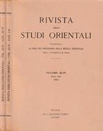 Rivista degli studi orientali anno 1971, vol XLVII, fasc I-II, III-IV