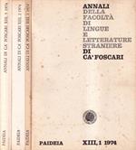 Annali della facoltà di lingue e letterature straniere di Ca' Foscari, anno XIII, numero 1, 2, 3, 1974