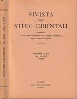 Rivista degli studi orientali anno 1973-1974, vol XLVIII, fasc I-II-III-IV