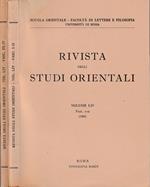 Rivista degli studi orientali anno 1980, vol LIV, fasc I-II, III-IV