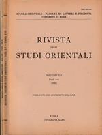 Rivista degli studi orientali anno 1981, vol LV, fasc I-II, III-IV