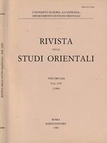 Rivista degli studi orientali anno 1988, vol LXII, fasc I-IV