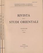 Rivista degli studi orientali anno 1989, vol LXIII, fasc I-III, IV