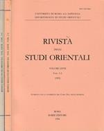 Rivista degli studi orientali anno 1993, vol LXVII, fasc 1-2, 3-4