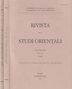 Rivista degli studi orientali anno 1996, vol LXX, fasc 1-2, 3-4