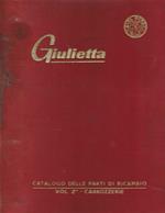 Giulietta . Catalogo delle parti di ricambio. vol. 2°- Carrozzerie