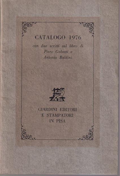 Catalogo 1976 Con due scritti sul libro di Piero Gobetti e Antonio Baldini - copertina