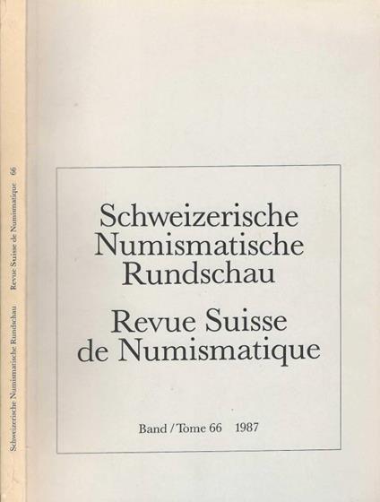 Schweizerische Numismatische Rundschau. Revue Suisse de Numismatique - copertina