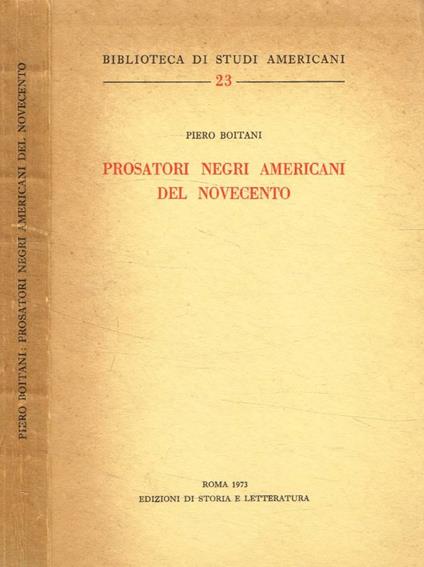 Prosatori negri americani del Novecento - Piero Boitani - copertina