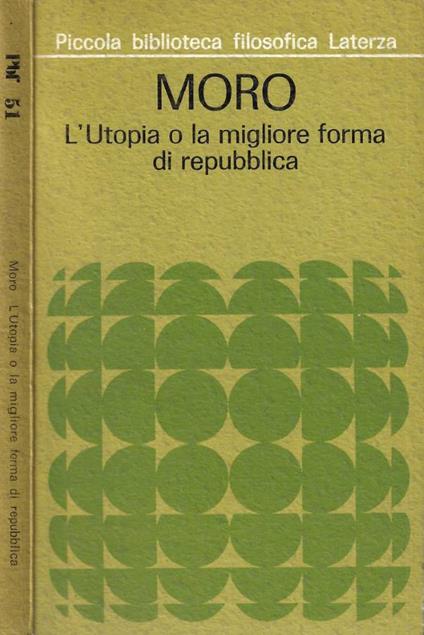 L' Utopia o la migliore forma di repubblica - Tommaso Moro - copertina