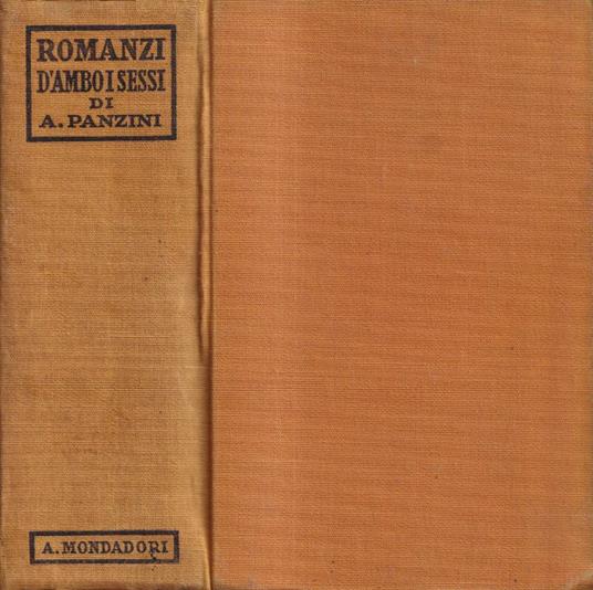 Romanzi d'ambo i sessi - Alfredo Panzini - copertina