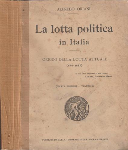 La lotta politica in Italia vol II - Alfredo Oriani - copertina