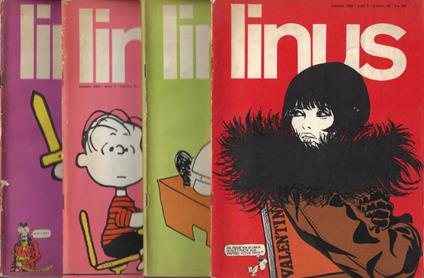 Linus. Anno V - 1969 - N. 46 (Gennaio), N. 54 (Settembre), N. 55 (Ottobre), N. 56 (Novembre) - copertina