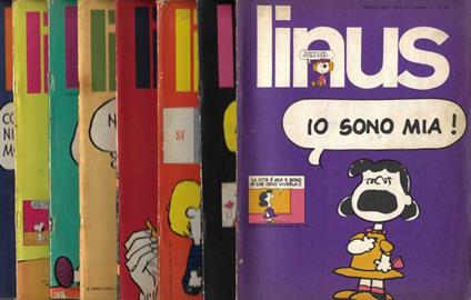 Linus. Rivista dei fumetti e dell'informazione. Anno X - 1974 - N. 1 (106)-Gennaio, N. 4 (109)-Aprile, N. 5 (110)-Maggio, N. 6 (111)-Giugno, N. 7 (112)-Luglio, N. 8 (113)-Agosto, N. 9 (114)-Settembre, N. 10 (115)-Ottobre - copertina