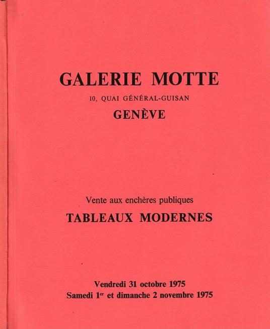 Galerie Motte 1,2 novembre 1975 - copertina