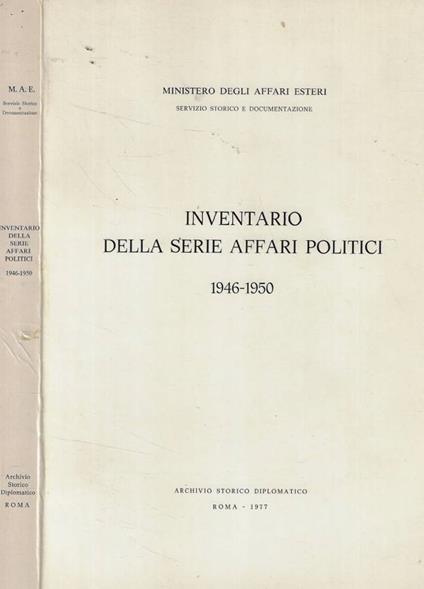 Inventario della serie Affari Politici 1946-1950 - copertina