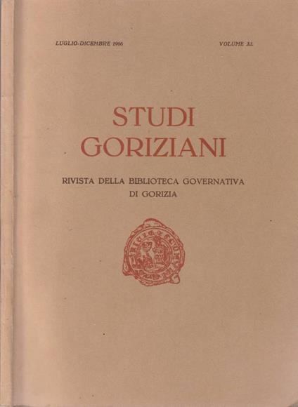 Studi goriziani vol XL, lug-dic 1966 - copertina