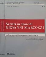 Scritti in onore di Giovanni Marcozzi nel XXV anno di insegnamento universitario. Vol. III - N. 3 - Maggio-Giugno 1982