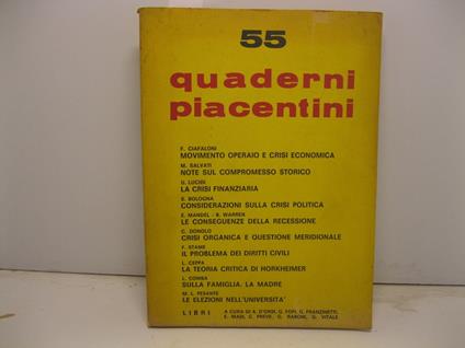 Quaderni piacentini 55 Anno XIV n.55, maggio 1975 - copertina