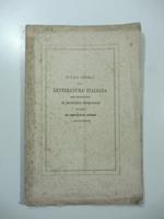 Sulla storia della letteratura italiana del secolo XIX di Francesco Prudenzano. Lettera a Giovanni Siciliano