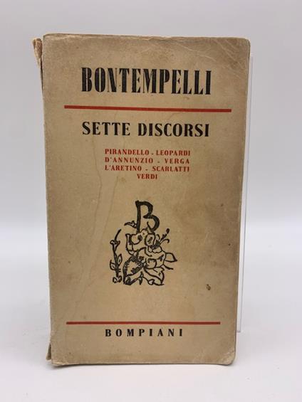 Sette discorsi - Massimo Bontempelli - copertina