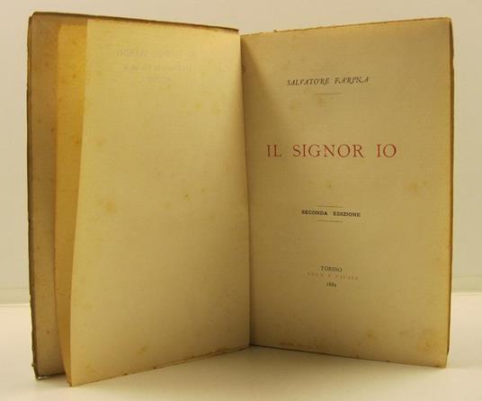 Il signor io. Novella - Salvatore Farina - copertina