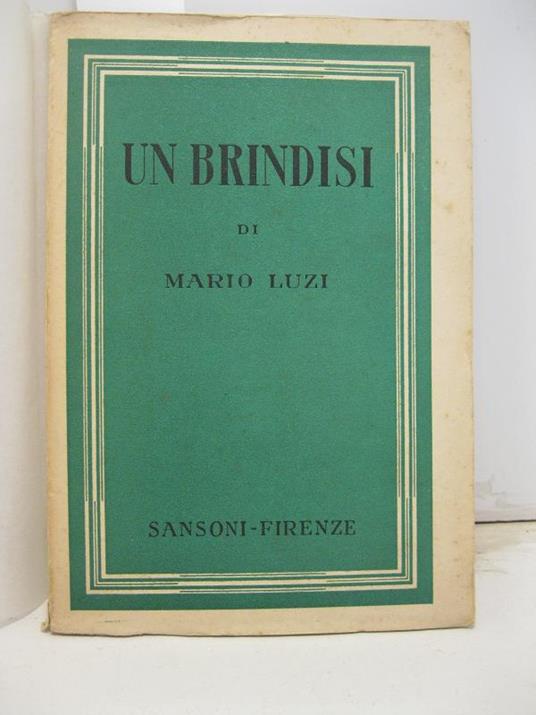 Un brindisi - Mario Luzi - copertina