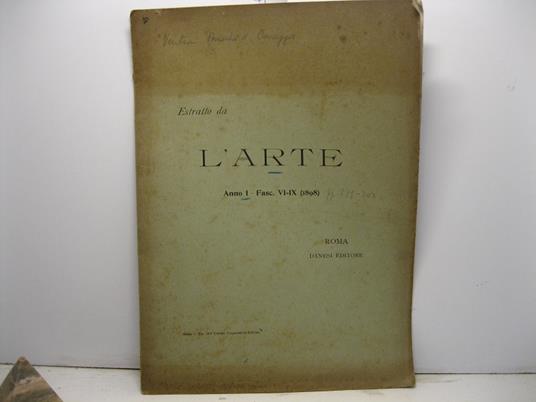 Il maestro del Correggio. Estratto da L'Arte Anno I, fasc. VI-IX (1898) - Adolfo Venturi - copertina