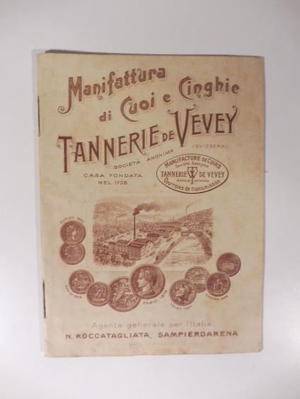 Manifattura di cuoi e cinghie Tannerie de Vevey. Catalogo pubblicitario - copertina