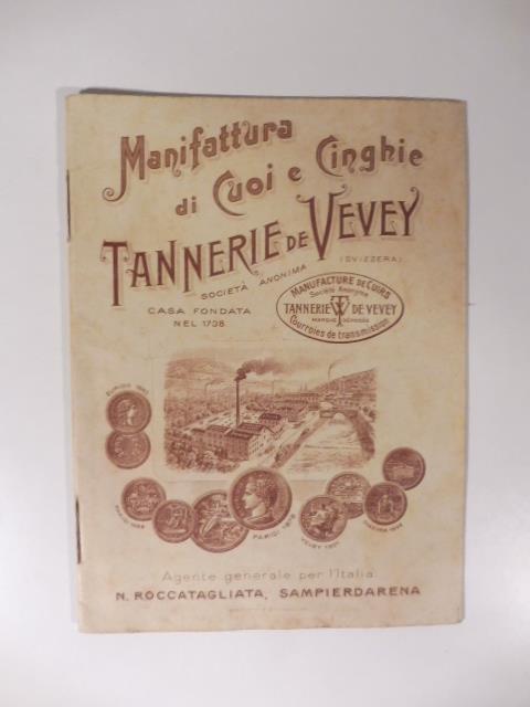 Manifattura di cuoi e cinghie Tannerie de Vevey. Catalogo pubblicitario - copertina