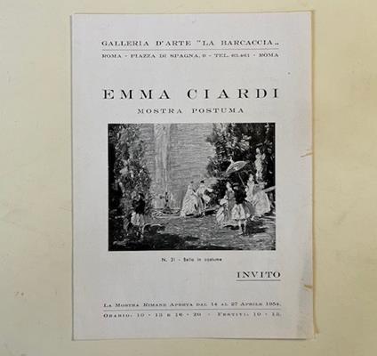 Emma Ciardi. Mostra postuma. Galleria d'arte La Barcaccia, Roma. Invito (pieghevole) - copertina