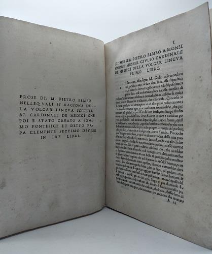 Prose di M. Pietro Bembo nelle quali si ragiona della volgar lingua scritte al cardinale De Medici...divise in tre libri - Pietro Bembo - copertina