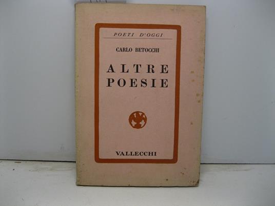 Altre poesie - Carlo Betocchi - copertina