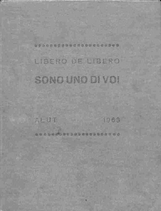 Sono uno di voi - Libero De Libero - copertina