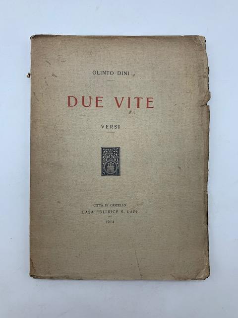 Due vite. Versi - Olinto Dini - copertina