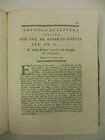 Articolo di lettera scritta dal sig. ab. Alberto Fortis all'ab. A. su alcuni fenomeni naturali delle montagne del Bergamasco. Bergamo 18 gennaio 1778