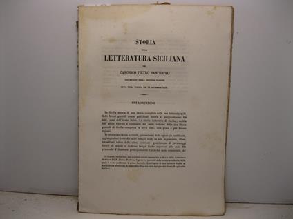 Storia della letteratura siciliana - Pietro Sanfilippo - copertina