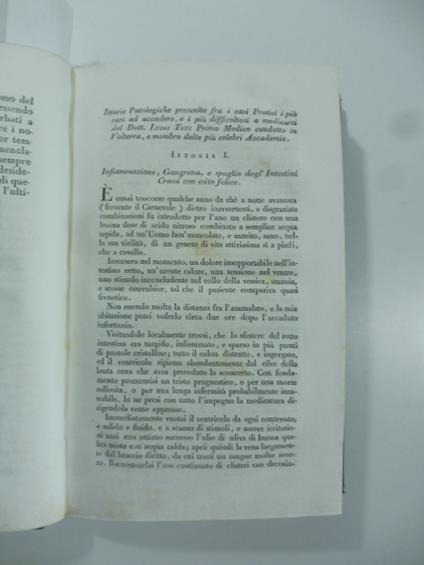 Istorie patologiche prescelte fra i casi i piu' rari ad accadere ...del D. Luigi Toti...(Stralcio da: Nuovo giornale de' letterati. N. 40. N. 41. 1828) - copertina